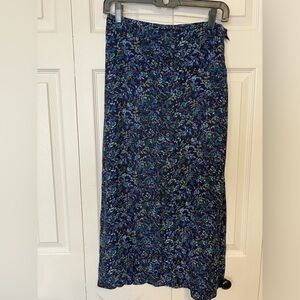 Vintage Talbots Kids Sz 16‎ Maxi Skirt Rayon Floral Zip Side Casual